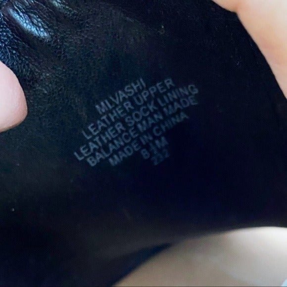 Marc Fisher Black Real Leather Open Toe One Strap Heels 8.5 - Picture 8 of 12